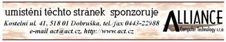 Tyto strnky sponzoruje C&M ACT s.r.o.